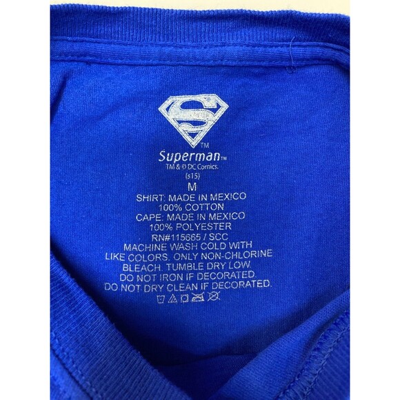 Mens Superman Short Sleeve Shirt with Detachable Cape M - Picture 7 of 11